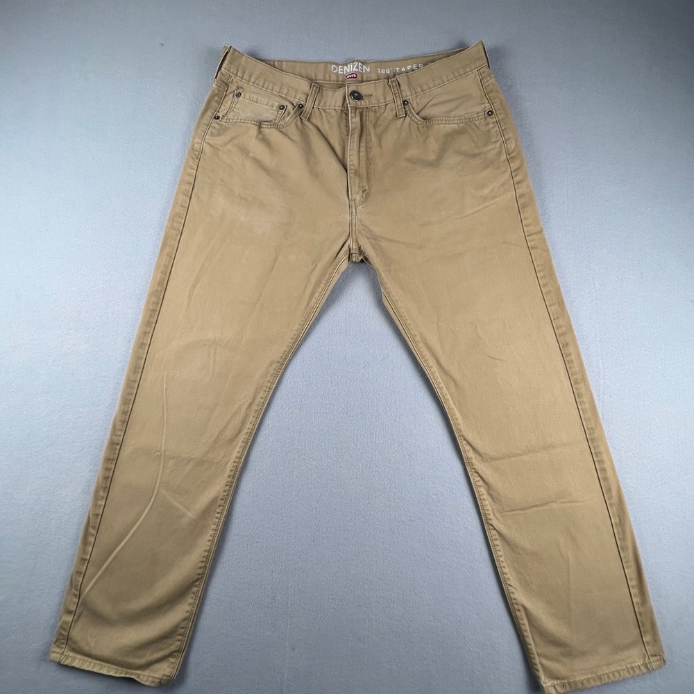 Denizen Levi's 288 Taper Fit‎ Pants Mens 34x29 Tan Khaki Chino Casual Workwear